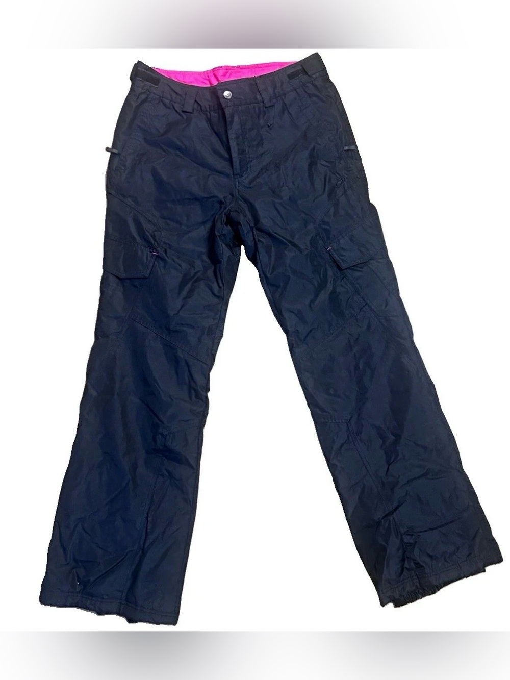 CB Sports Women’s Snow Pants Medium Black Pink Lined Cargo Ski Snowboard Winter